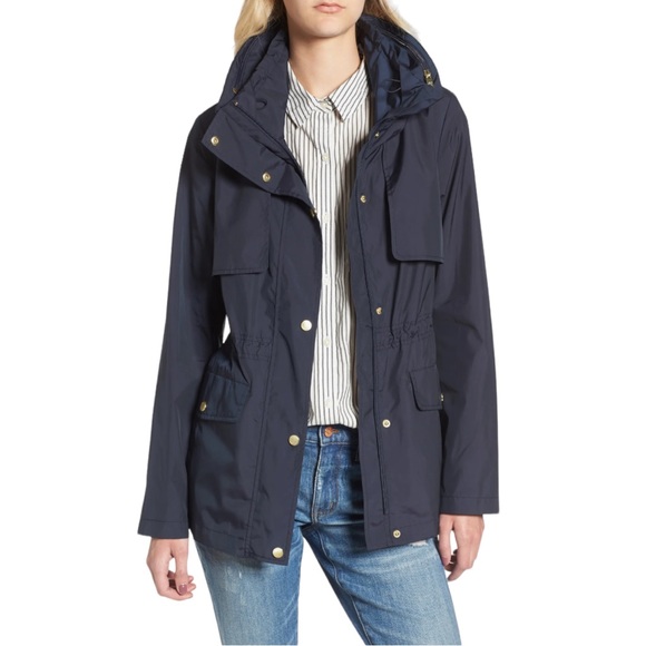 COLE HAAN Water Repellent Hooded Parka in Indigo Blue - NWT - Size Large - Picture 6 of 6